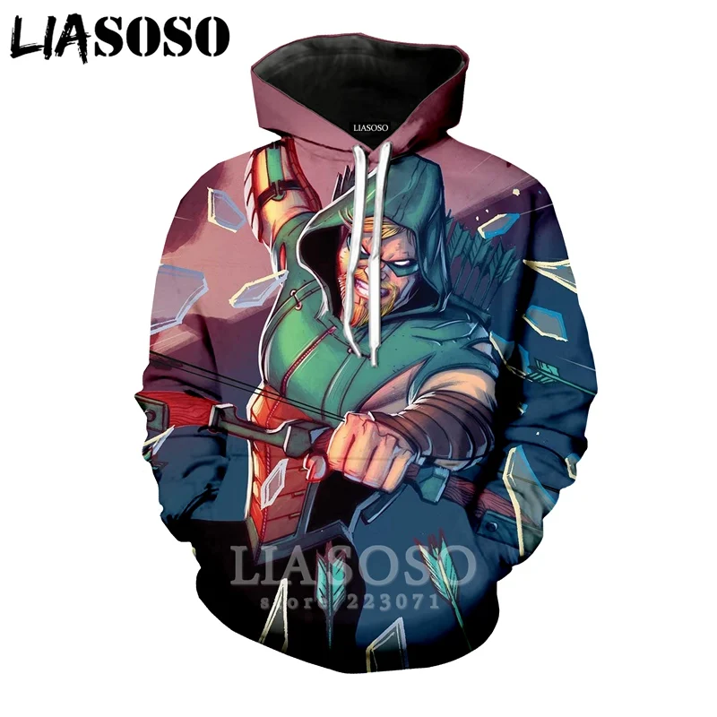 LIASOSO осенняя Новинка модная мужская и женская толстовка 3D принт ТВ драма Arrow топ с
