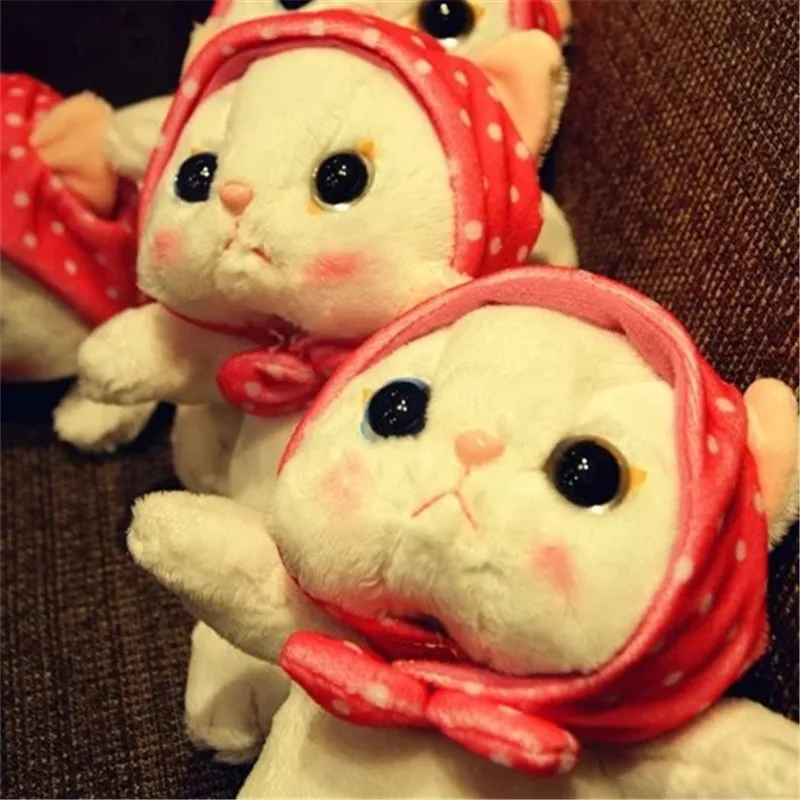 25 см Рождественская плюшевая игрушка каваи для кошек Мягкая кукла в виде