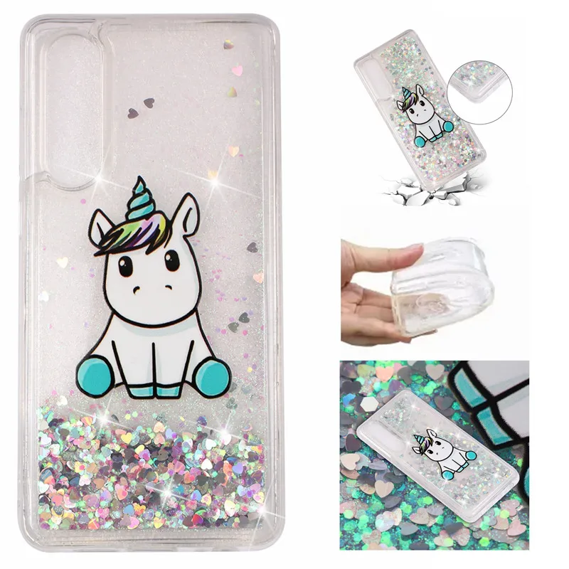 FLYKYLIN чехол с единорогом для huawei P30 Pro чехол s для huawei P20 Lite Coque on P20 чехол Блестящий динамический жидкий силиконовый чехол