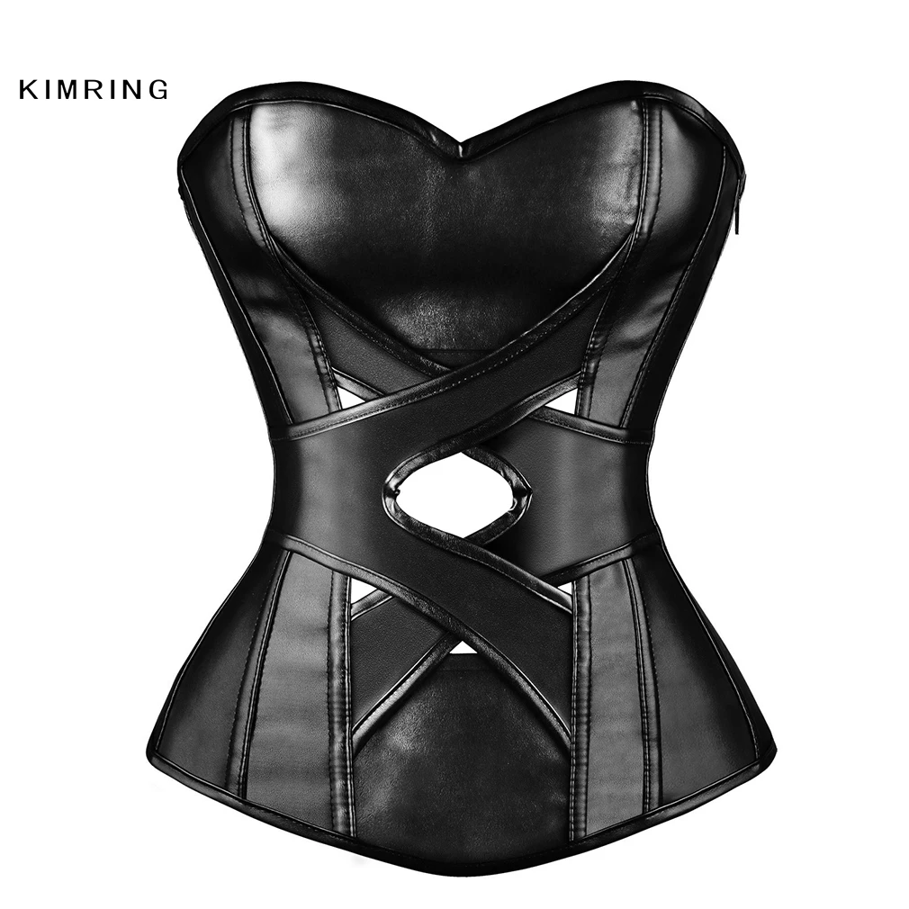 Сексуальный корсет Kimring из искусственной кожи для похудения двойной