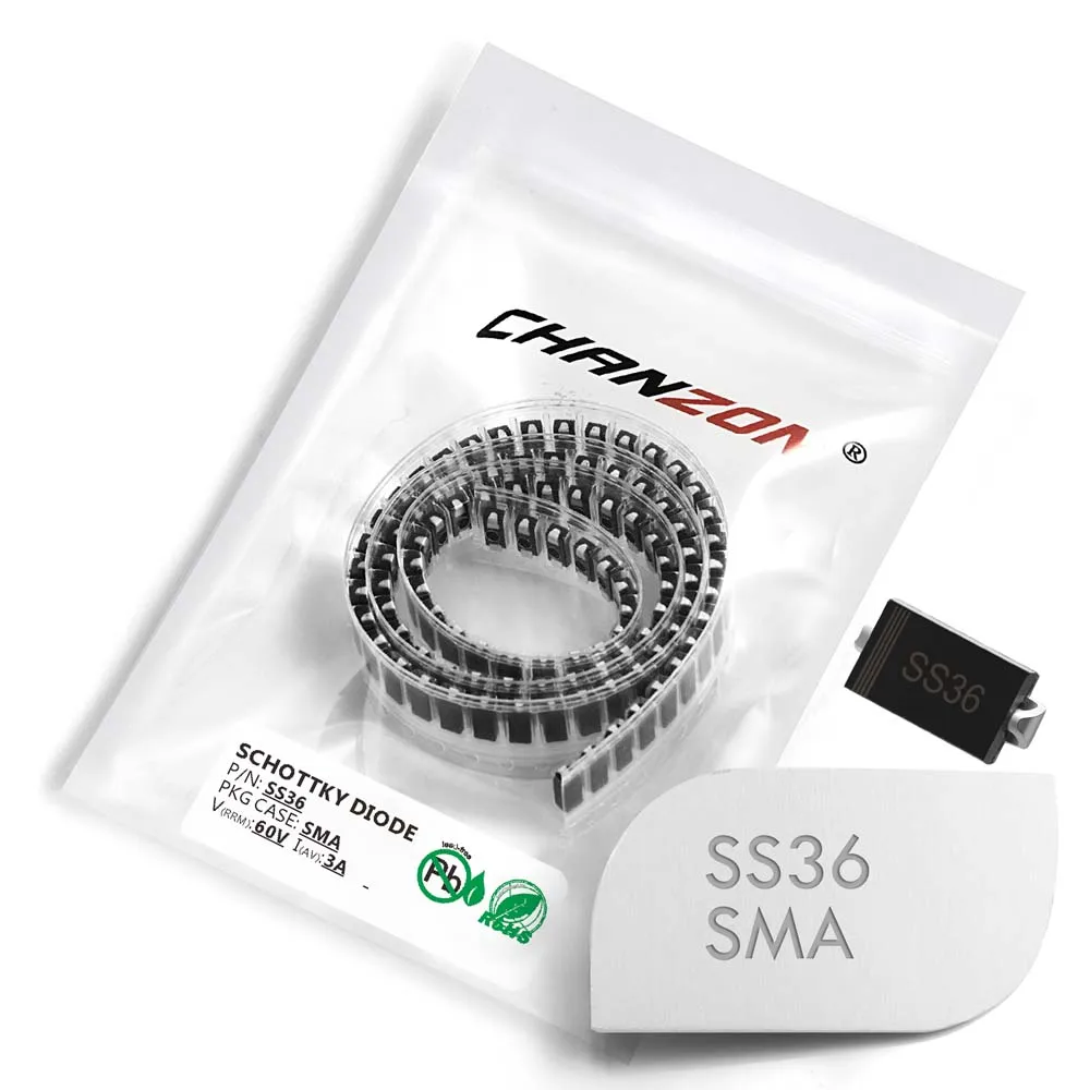 (100 шт.) SS36 SMD Schottky барьер выпрямитель диоды 3A 60 V SMA (DO 214AC) 3 ампер вольт|rectifier diode|diode