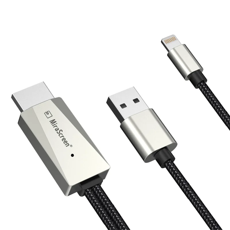 Mirascreen USB к HDMI кабель дисплея для освещения к HDMI кабель для apple ios телевизионный HD кабель для iphone X iphone 8 7 6 5 ipad ipod