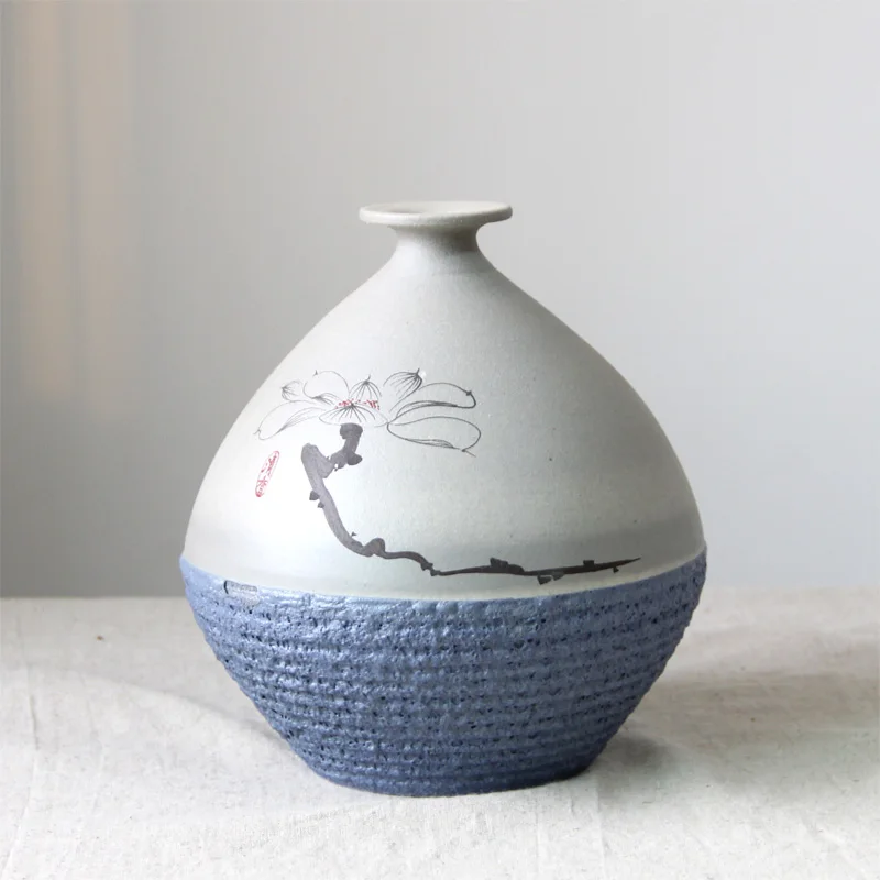 Набор керамических фарфоровых настольных ВАЗ (3 шт.) с ручной росписью лотоса в