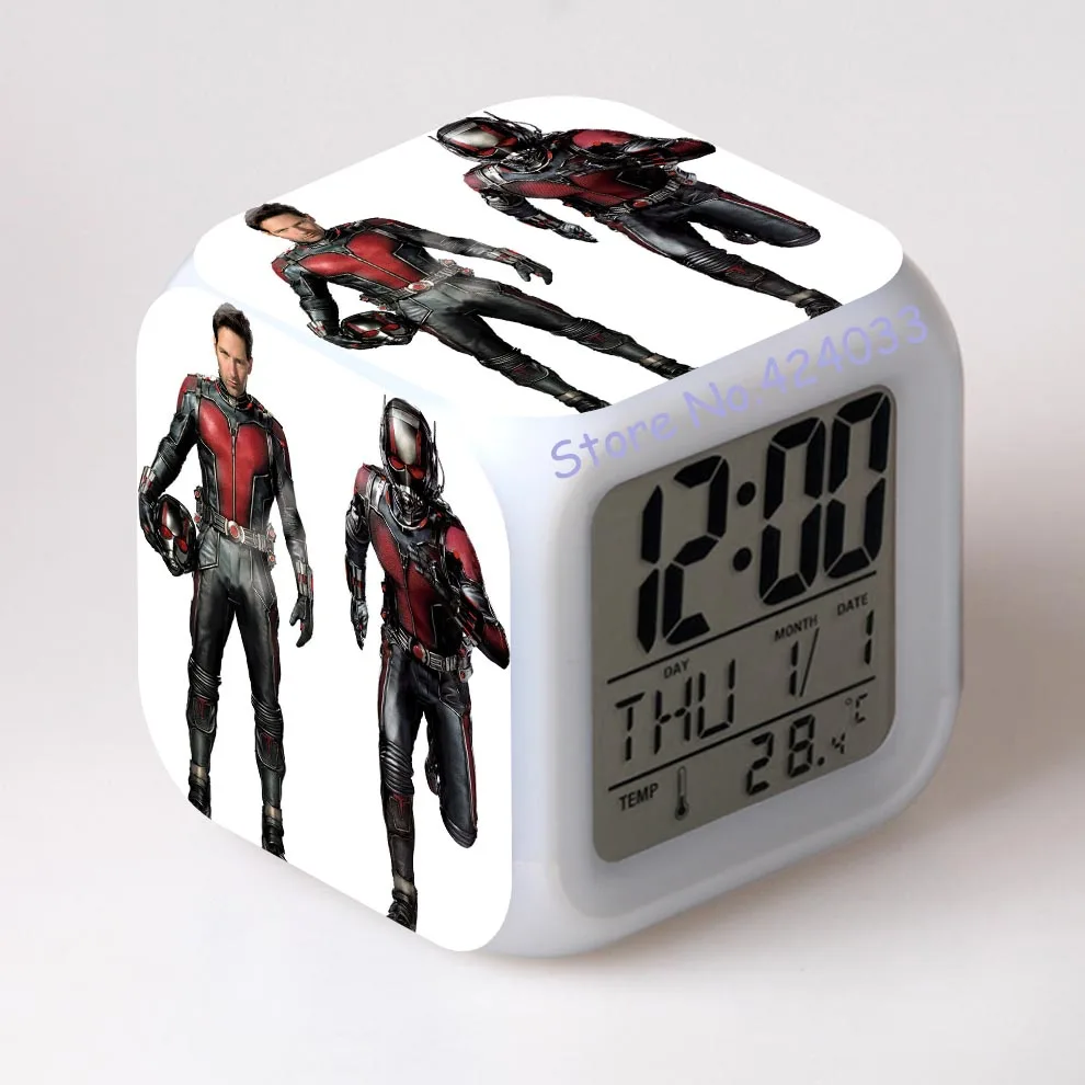 Ant man будильники квадратный ccolor changing despertador Часы светодиодный с одним лицом цифровые часы американский стиль - Цвет: Ant man clock