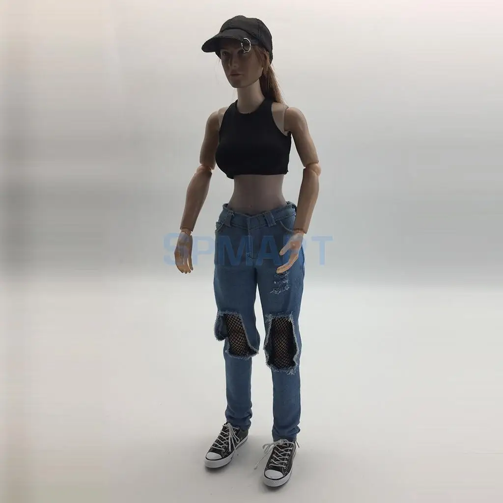 1/6 весы женские рваные джинсы штаны комплект одежды для 12 '' Phicen Kumik Soldier
