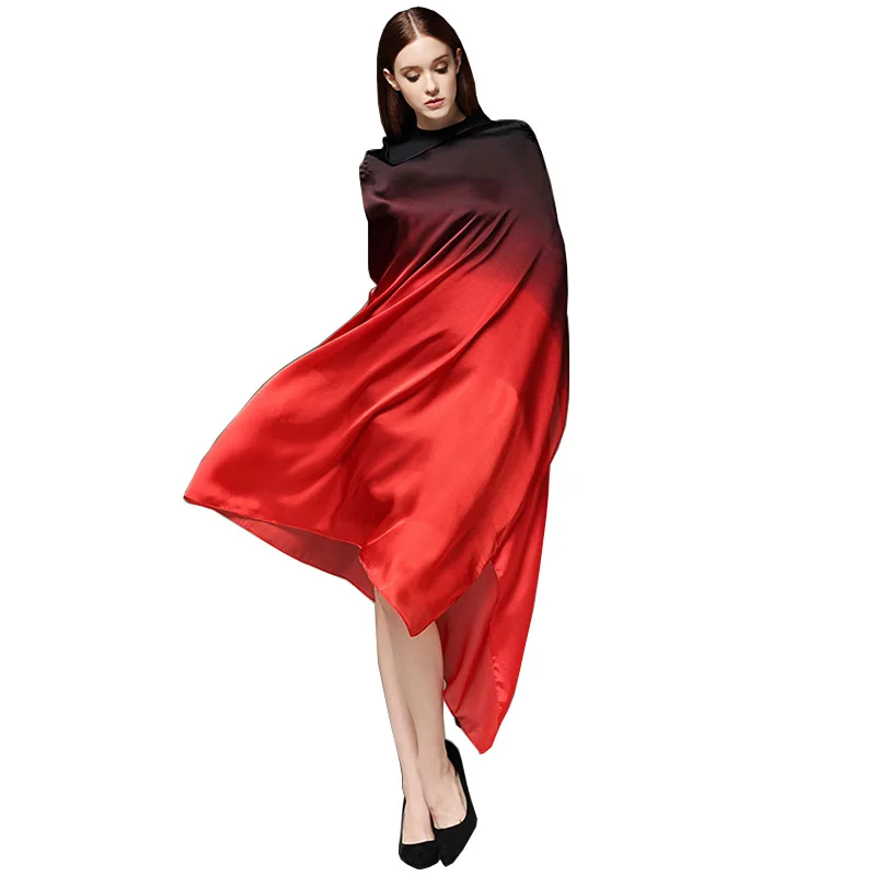 [RUNMEIFA] 2019 Модный женский шелковый шарф foulard femme мягкий тонкий сплошной пляжный
