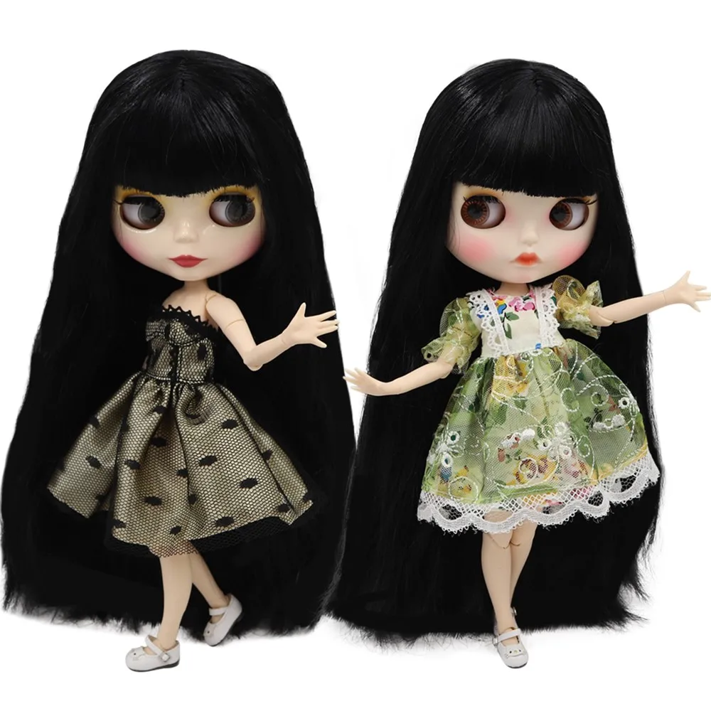 Кукла blyth No.BL117 с белой кожей длинные прямые черные волосы и разные тела для