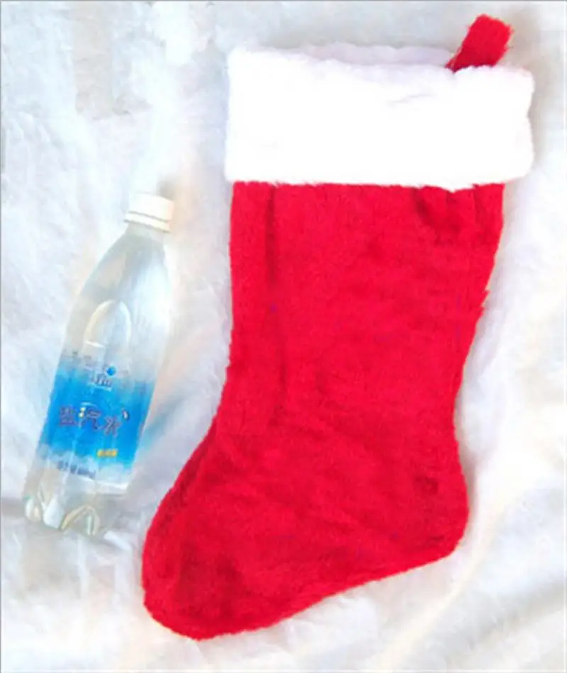 

FunPa Подарочный Рождественский чулок мешок для конфет бархатный длинный Рождественский носок, однотонная Подарочная сумка для детей, сувениры, праздничный Декор