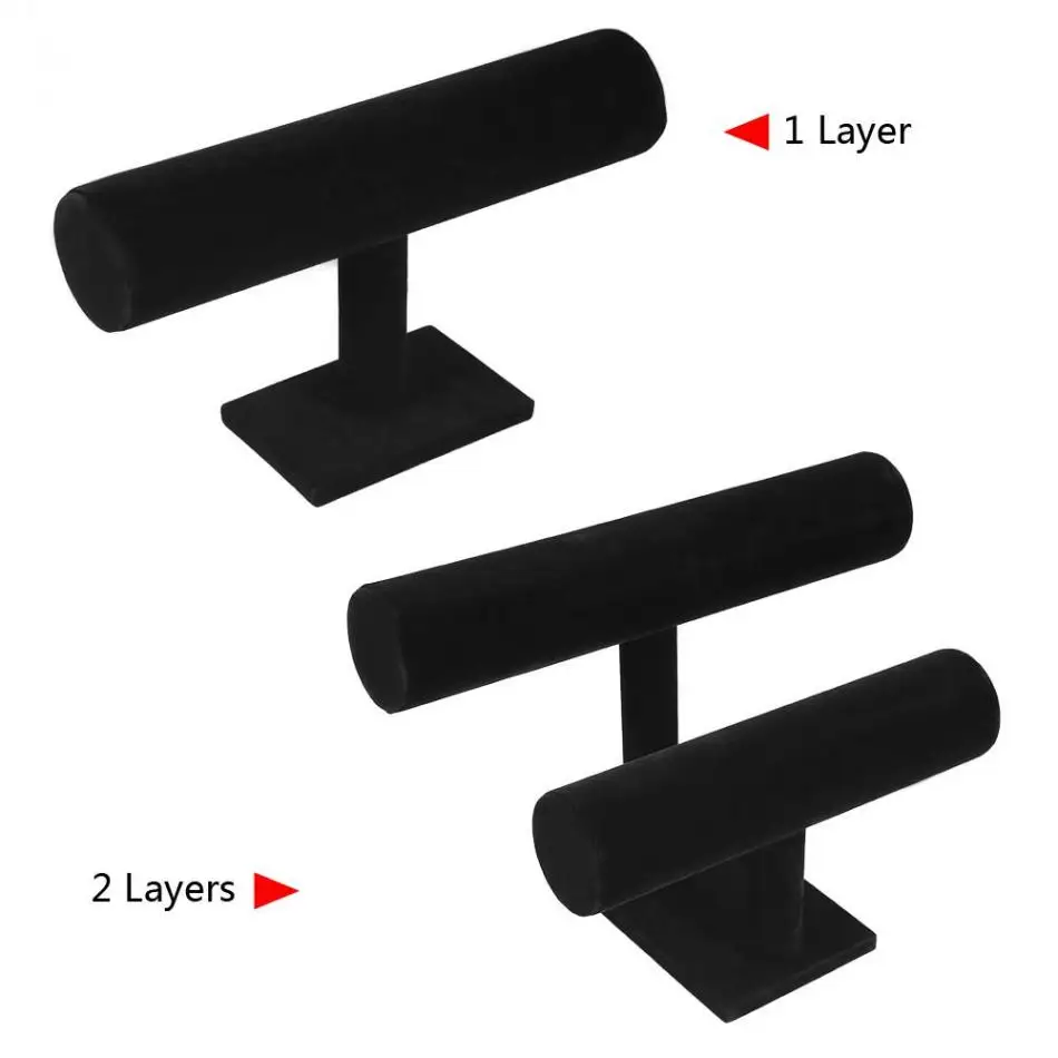 Новый 2 типа черный бархатный браслет цепочка часы Т бар стойка Ювелирные изделия