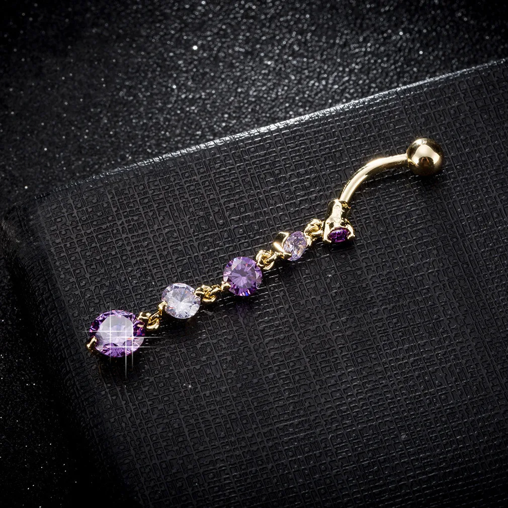 Пирсинг пупка Нержавеющая сталь падение Циркон пирсинг мотаться пупок Бар