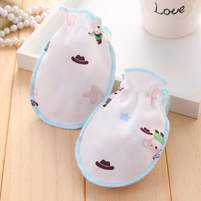 AmyaBaby милые детские анти царапающиеся перчатки защита на Кроватку Новорожденного лица Хлопок царапины варежки мультфильм шаблон случайный Deliery