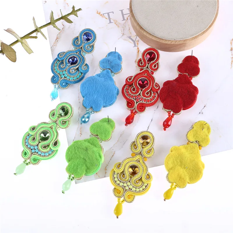 Женские этнические серьги подвески KPACTA простые ручной работы