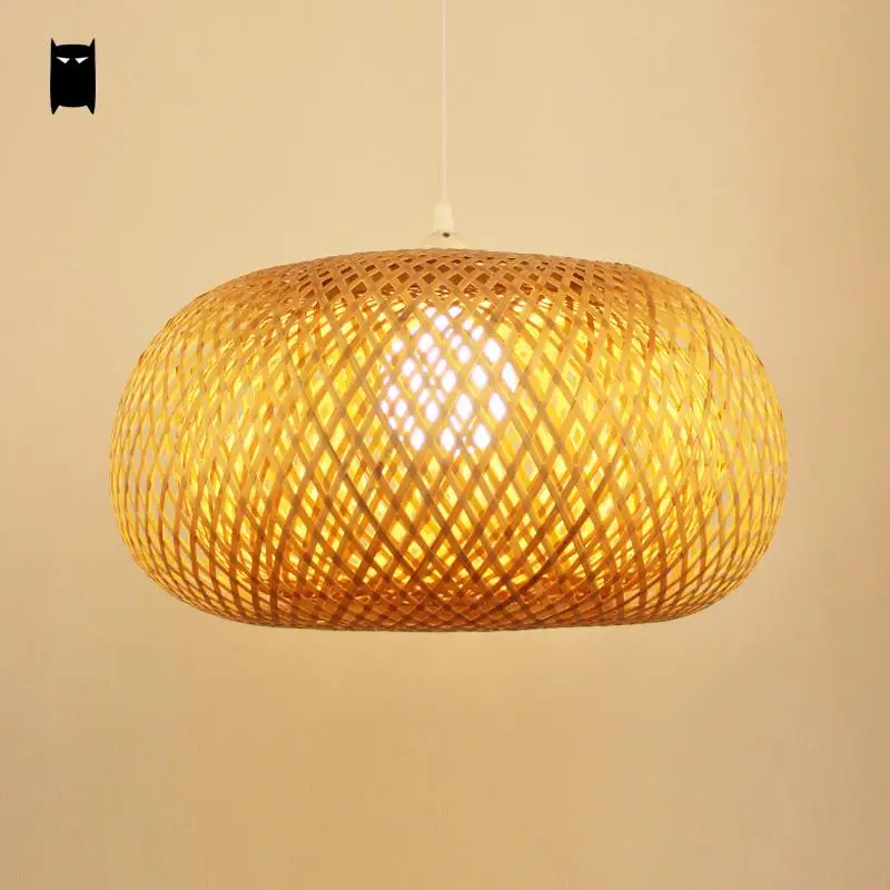 Подвесной светильник из натурального бамбука плетеная клетка фонарь ротанга