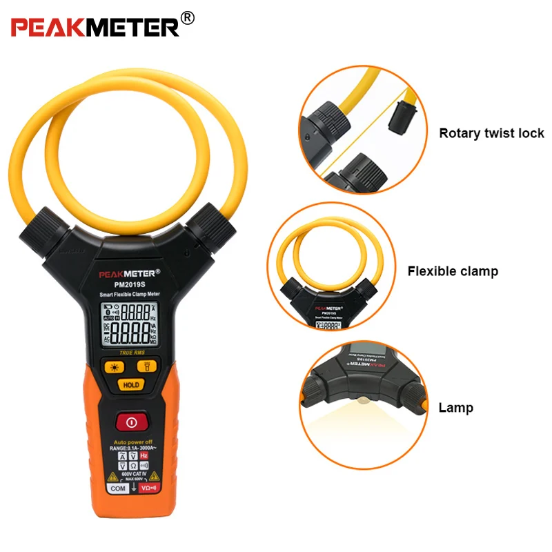 Цифровой мультиметр PEAKMETER PM2019S портативный цифровой с гибким зажимом переменного