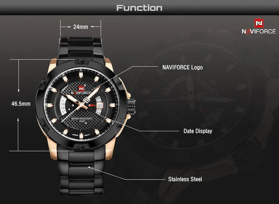 NAVIFORCE модные спортивные часы мужские роскошные брендовые военные кварцевые мужские полностью стальные водонепроницаемые наручные часы relogio masculino