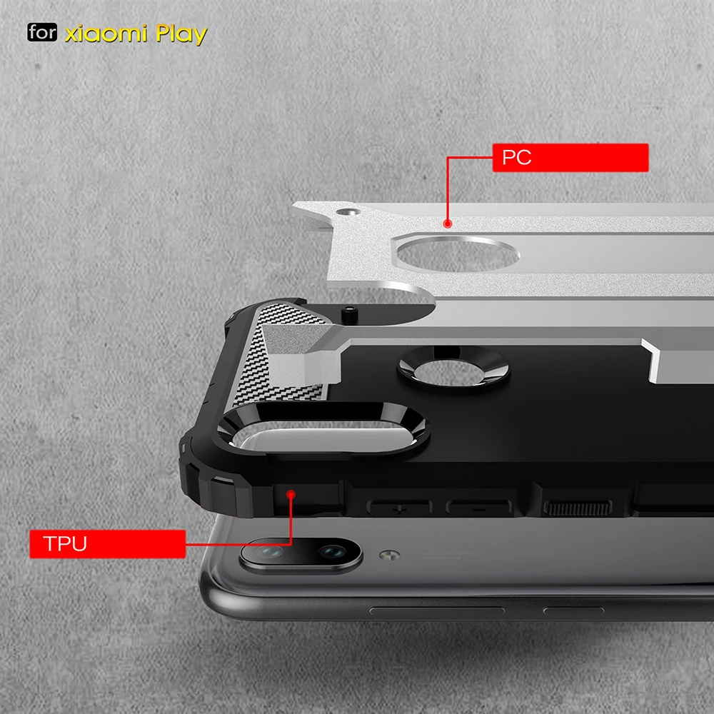 ZGAR чехол для Xiaomi mi играть мягкий силиконовый Жесткий Пластик 2 в 1 Celualr