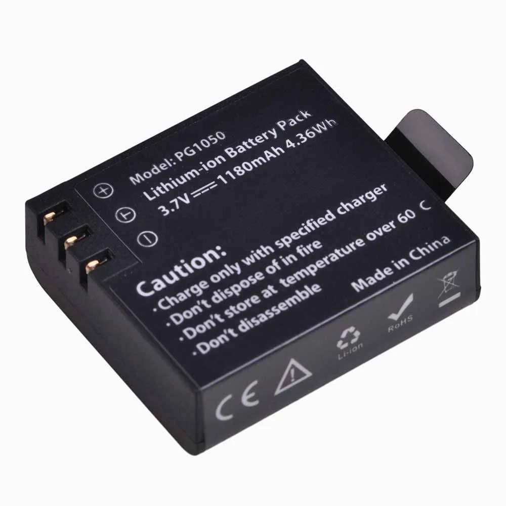 PowerTrust 4x PG1050 батарея 1180 мАч аккумуляторная батарея для SJCAM SJ4000 sj4000 SJ5000X eken H9 H9R H8R H8 Экшн-камера - Цвет: 1B