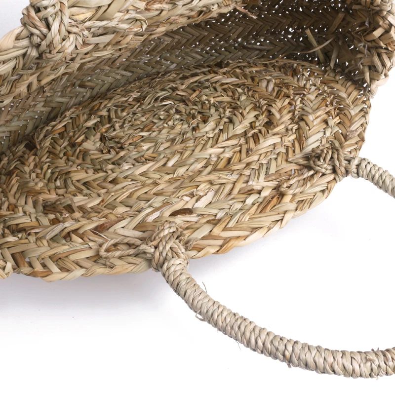 Женская сумка мессенджер Blascher круглая Соломенная пляжная из ротанга ручной