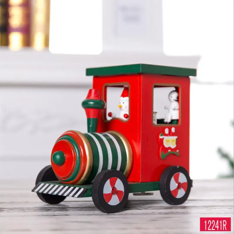 DIY музыкальная шкатулка деревянный поезд Рождество для детей игрушка подарок