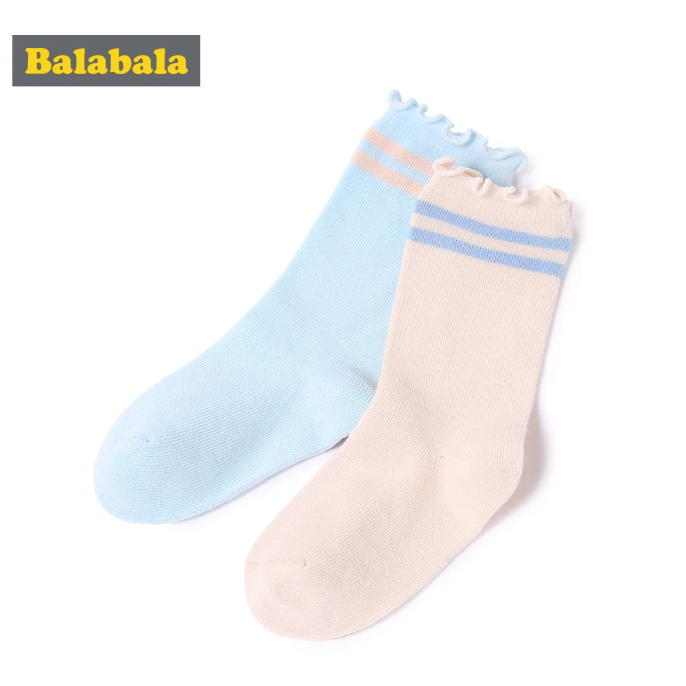 Balabala/2 пары/партия носки для девочек яркие цвета в полоску с рюшами наличии