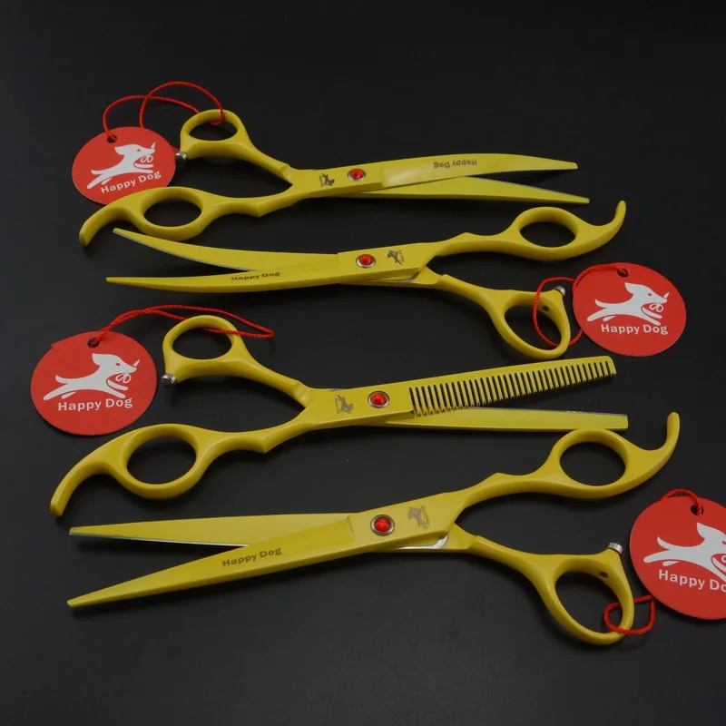 7 дюймов Профессиональные ПЭТ Уход за лошадьми ножницы прямые и филировочные &