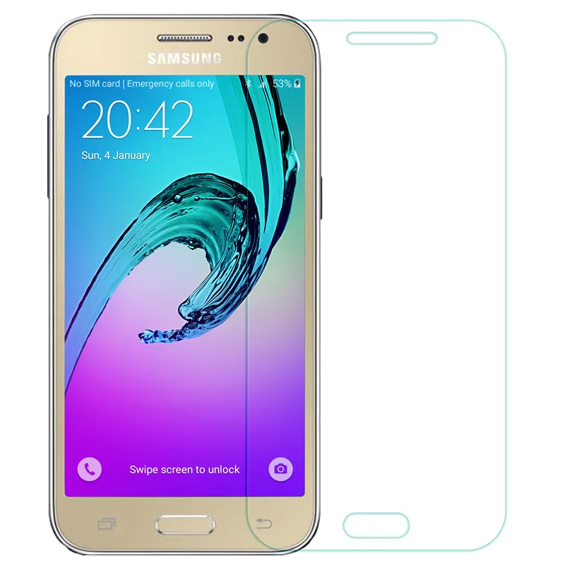Tempered Glass Film For Samsung GALAXY J2 J200 J200F J200G glass Protective 2.5D 9H Hard Round Border Front Screen Protector | Мобильные