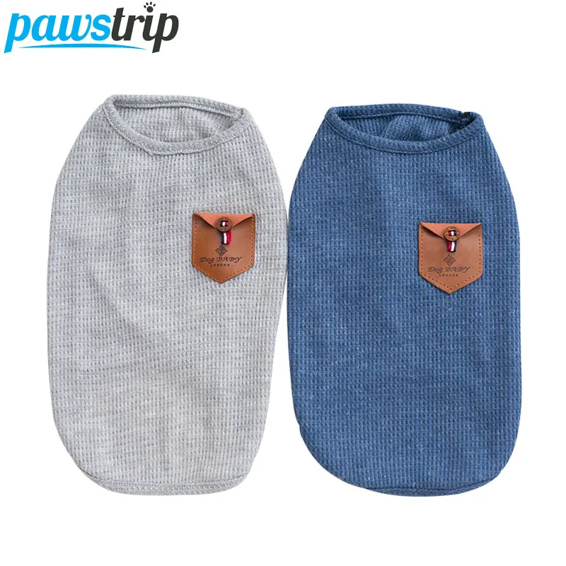 Pawstrip S-XXL летняя одежда для собак Однотонная рубашка для щенков Чихуахуа жилет для маленьких собак