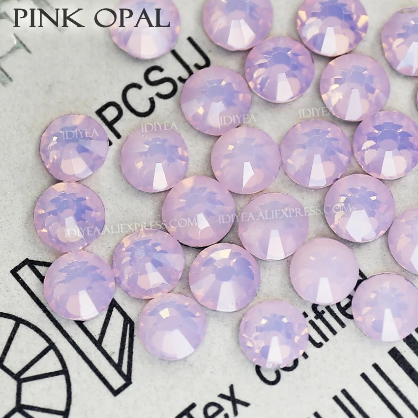 Сапфир перидот Розовый Белый опал Горячая фиксация Кристалл Стразы плоская