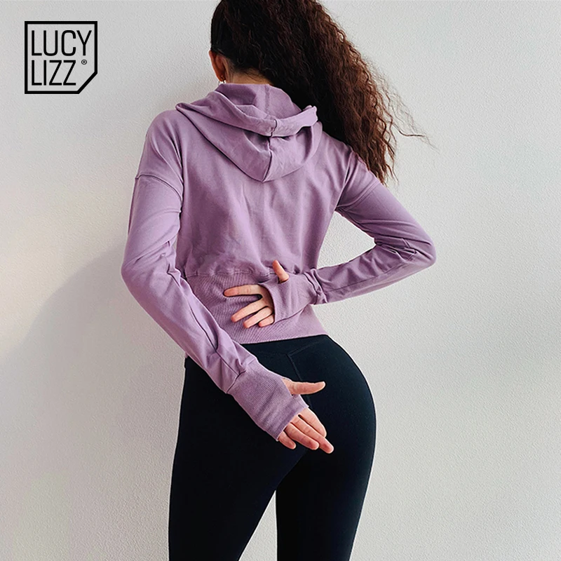 Спортивный топ Lucylizz для фитнеса Женский Топ с длинным рукавом йоги толстовка