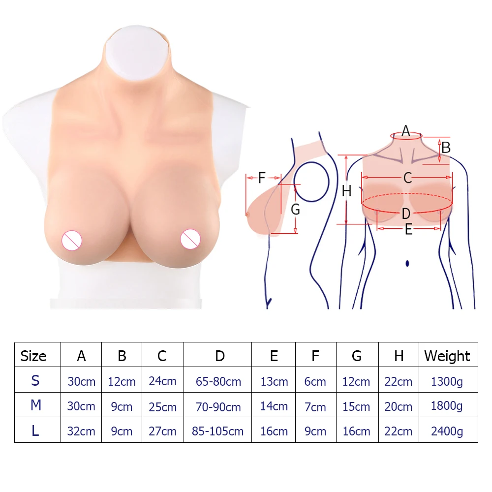 

IBANBIA C D E Cup Fullbody Silicone Breast Form breastplate Crossdresser Fit Mastectomy Crowd Tits Artificial Boobs CD TG