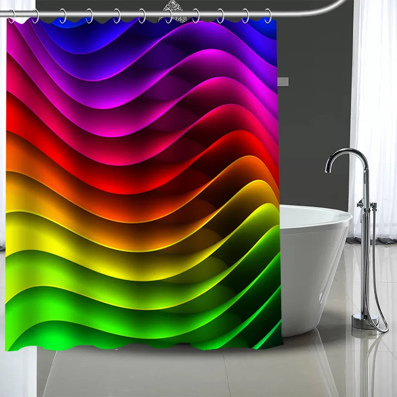 Пользовательские красочные занавески для душа Современные тканевые ванной s