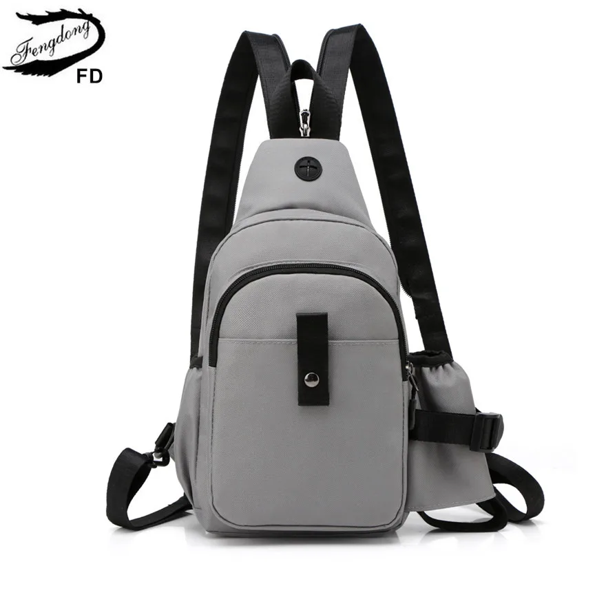 Fengdong male mini backpack shoulder bag men small waterproof sling chest cross body bags boy travel water pack |