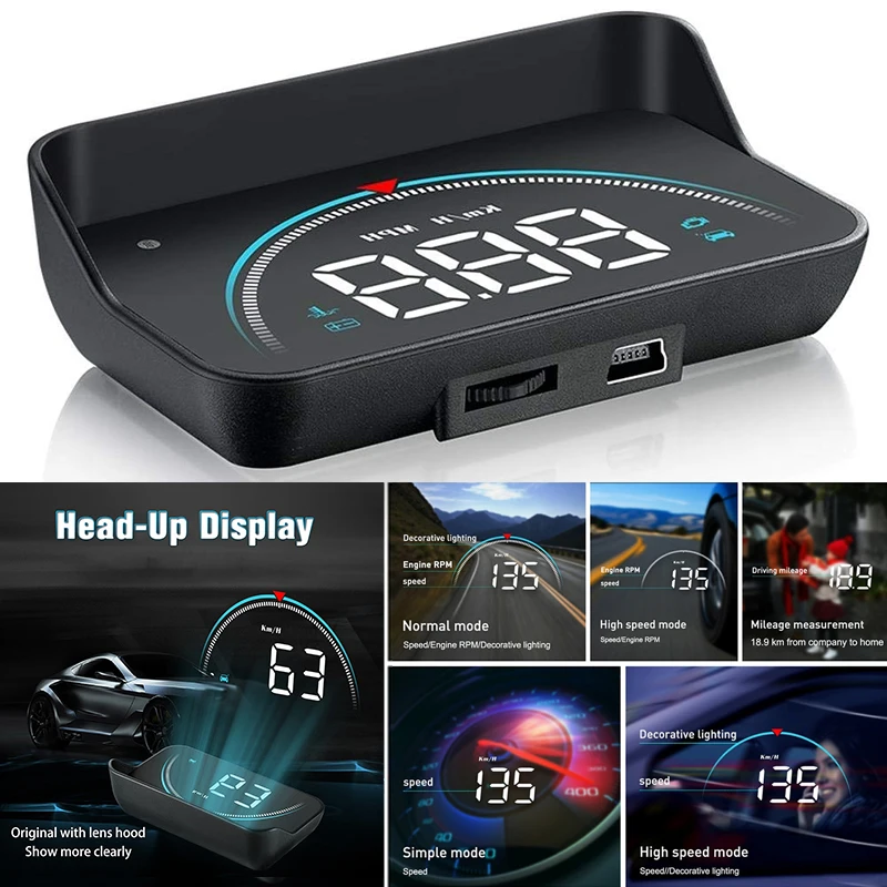 Светодиодный дисплей M8 HUD GPS Предупреждение о скорости OBD2 автомобильный проектор