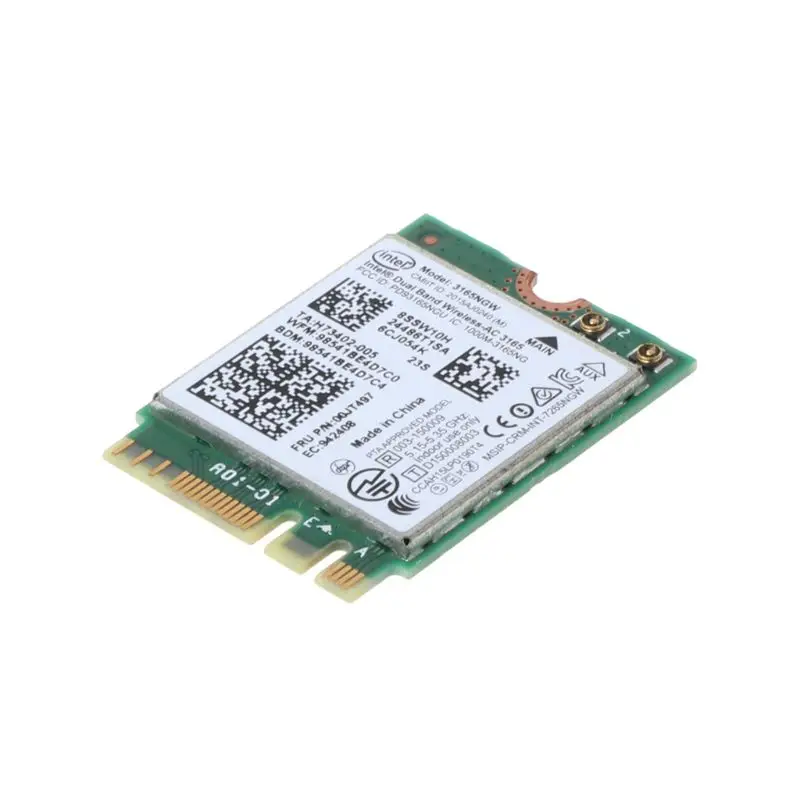 Intel 00JT497 3165NGW беспроводной AC двухдиапазонный Bluetooth WiFi IBM карта ноутбука NGFF Wlan для