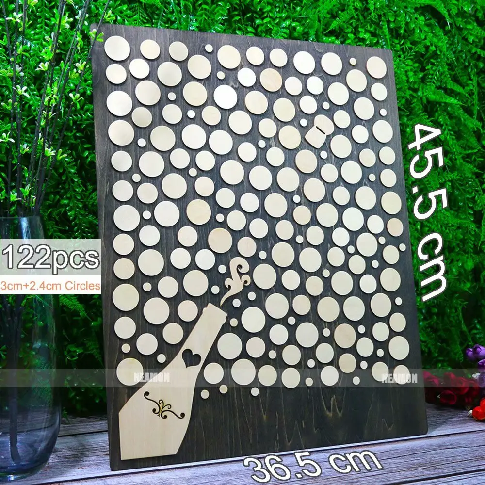 Wood wedding guest book alternative Champagne bottle Gold and Beige Wedding Theme 3D Unique Guestbook Custom Rustic | Дом и сад