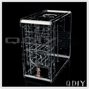 Белый 490*222*460 мм DIY QDIY PC-A008 полный прозрачный микро ATX/ATX стеклянный компьютерный корпус вертикальный игровой корпус gabinete computador - Цвет: Белый