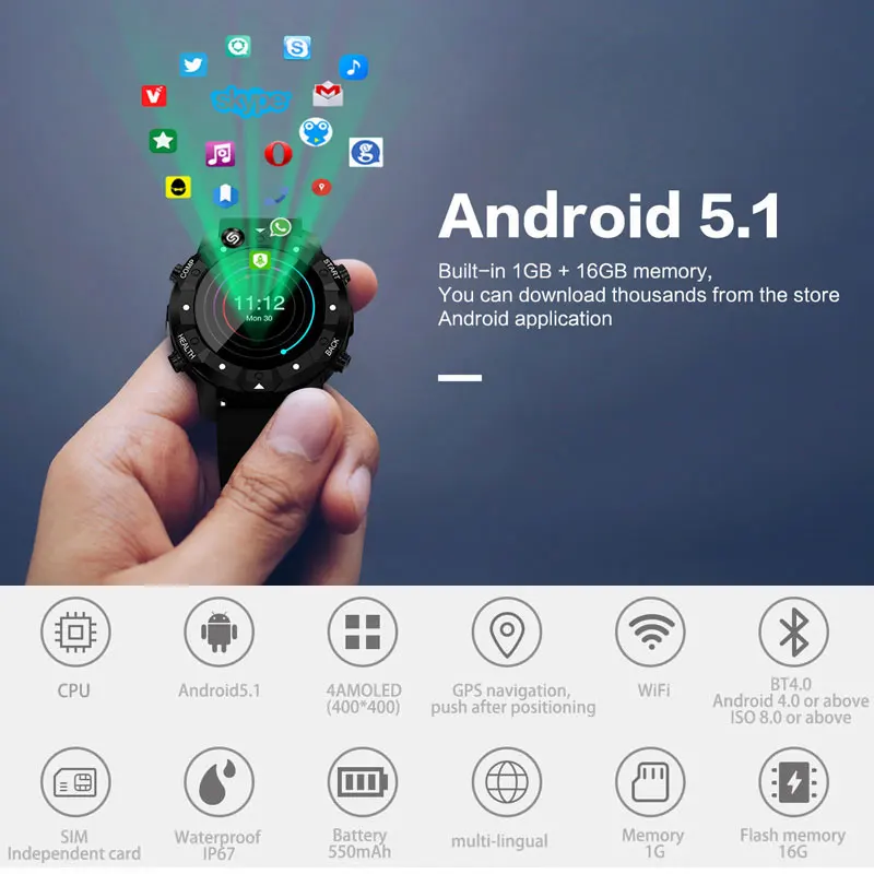 Sim карта Android Smartwatch мужские Bluetooth WiFi телефон смарт часы женские GPS спортивные