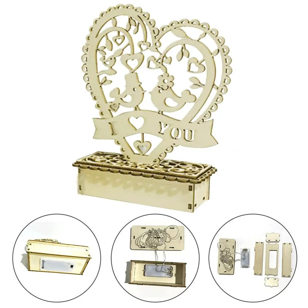 Свадебные деревянные поделки ночной Светильник LED романтичное платье Ночной