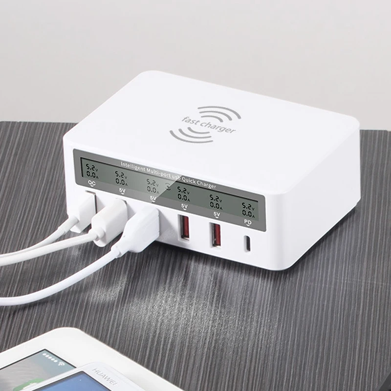 6 Port QC3.0 Type-C PD Smart Universal USB Wireless Combined Charger Adapter Station Hub | Мобильные телефоны и