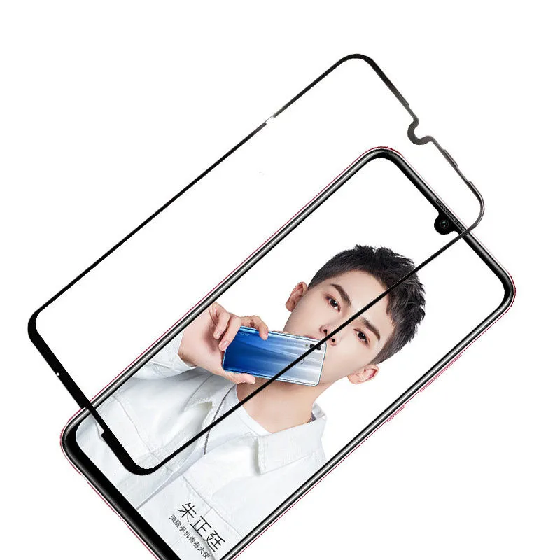 2 piezas de Protector de pantalla LCD Huawei P Smart 2019 pegamento completo de vidrio P Smart 2019 cubierta completa de vidrio templado para Huawei P Smart 2019-2