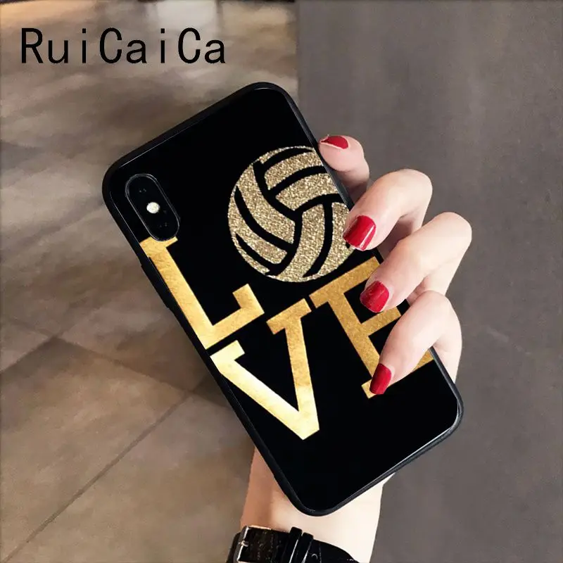 RuiCaiCa I love Volleyball Novelty Fundas Phone Case Cover for iPhone 5 5Sx 6 7 7plus 8 8Plus X XS MAX XR 10 | Мобильные телефоны и