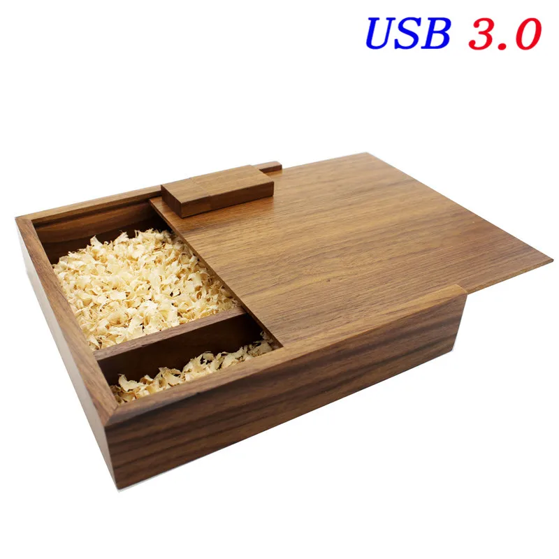 Walnut wood SHANDIAN USB 3,0 логотип клиента деревянный фотоальбом usb+ коробка usb флеш-накопитель U диск Флешка 8 ГБ 16 ГБ 32 ГБ фотография свадебный подарок - Цвет: Walnut wood