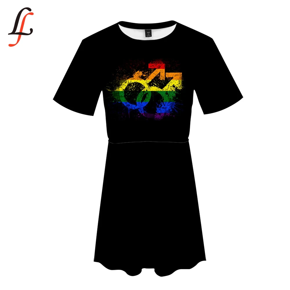 Радужный Флаг ЛГБТ 3D женские туфли в повседневном стиле с летнее платье