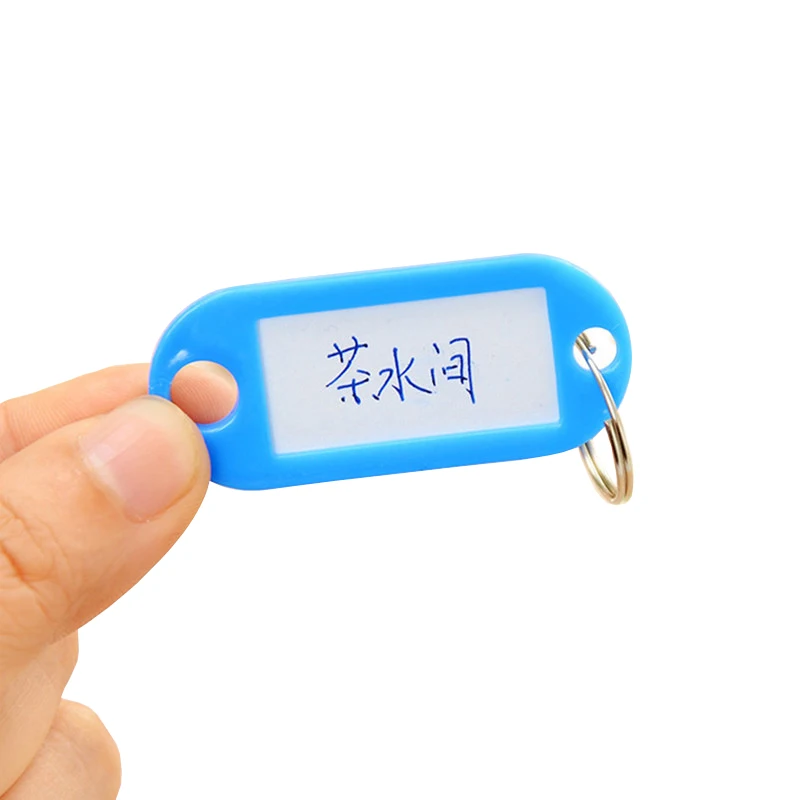 

XUNZHE Labels 20pcs Colored Plastic Keychains for Keys Luggage ID Tag Key Rings with Labels with Name Cards