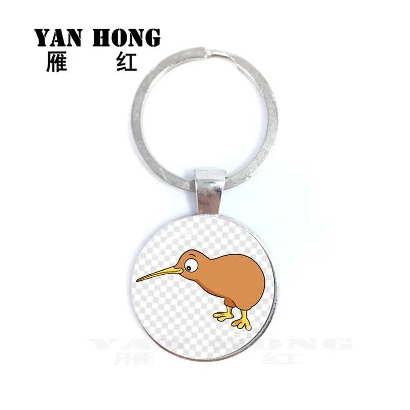 Модная цепочка для ключей ручной работы из хрустального стекла киви-птица она