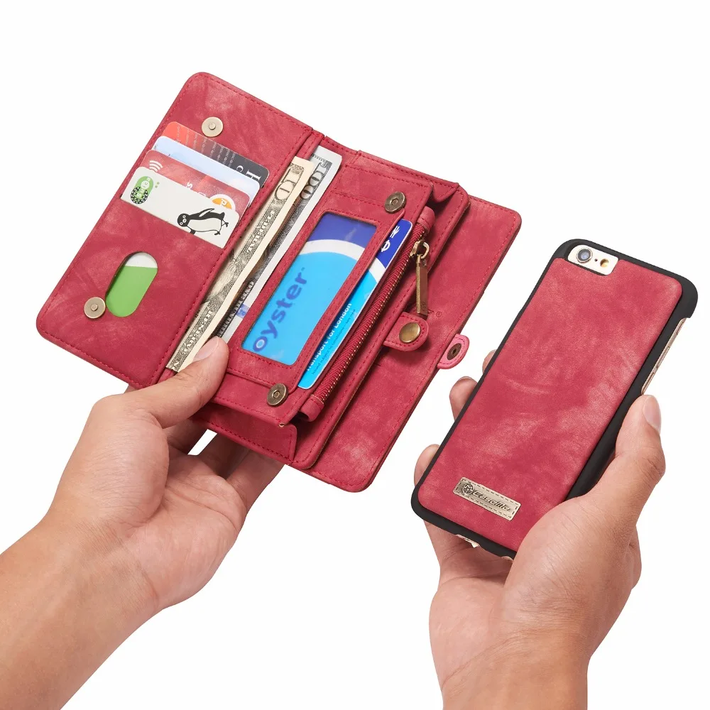 Защитный чехол Кошелек 3 в 1 для iPhone 6 Plus (5 5 дюйма) кошелек денег из натуральной