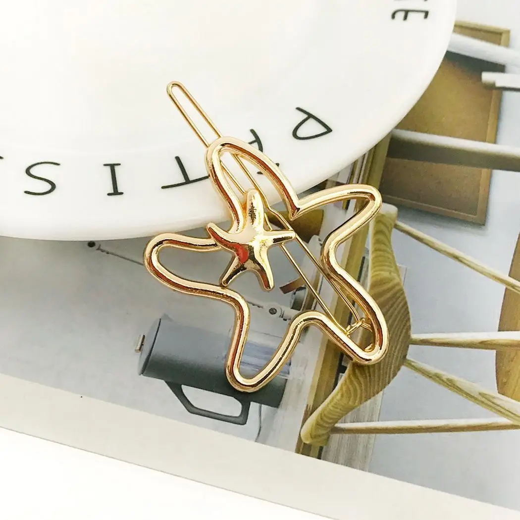 Shape Headwear Stars shape Gold Clip etc Hair Star hair alloy Fashion Women Alloy clip Travel star Party Casual Silver Home | Шиньоны и