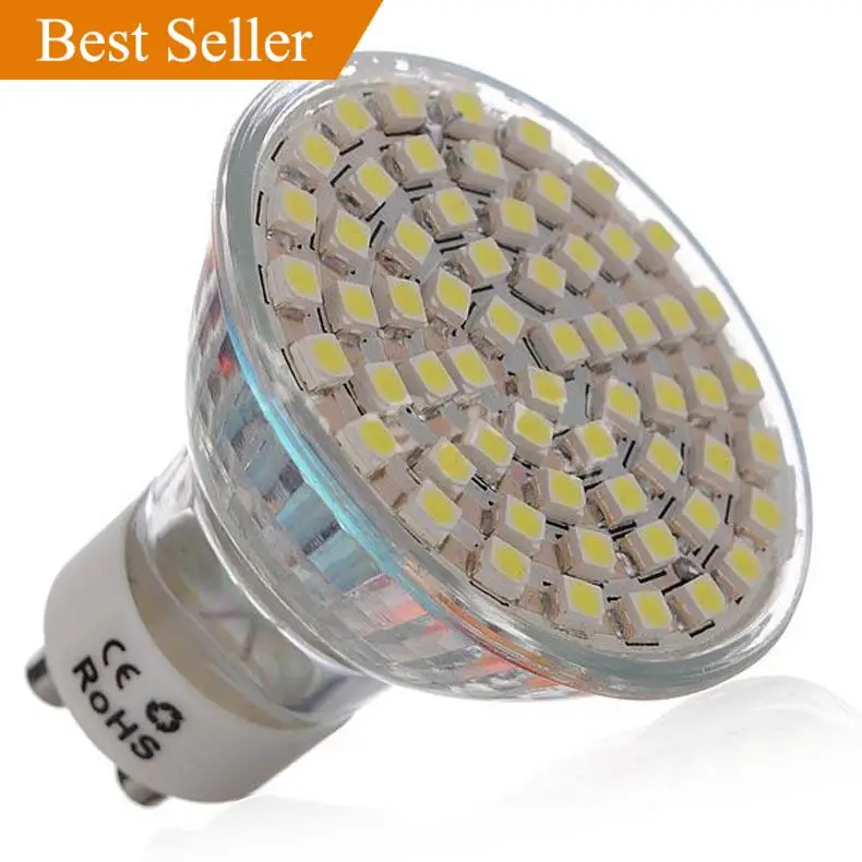 

10 шт. GU10 4,5 Вт 60LED 3528SMD Светодиодная лампа для точечного освещения энергосберегающая теплая белая/крутая белая 120 градусов точечная лампа 220В