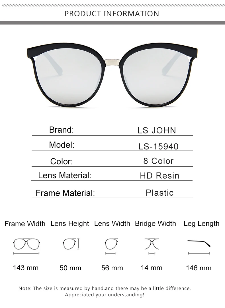 LS JOHN, фирменный дизайн, кошачий глаз, солнцезащитные очки для женщин, Ретро стиль, металлические очки для женщин, зеркальные, Ретро стиль, Lunette De Soleil Femme, UV400