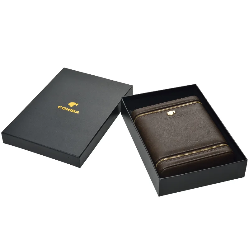 COHIBA высококлассный портативный чехол для сигар из искусственной кожи твердой